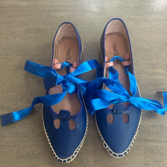 Marc Jacobs The Mouse Espadrille Lace-up Flat In Navy - Picture 5 of 11